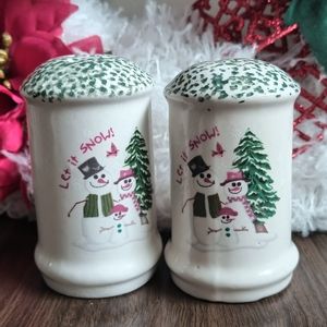 Let It Snow! 1998 Holiday Snowmen Salt & Pepper Shakers Atico International